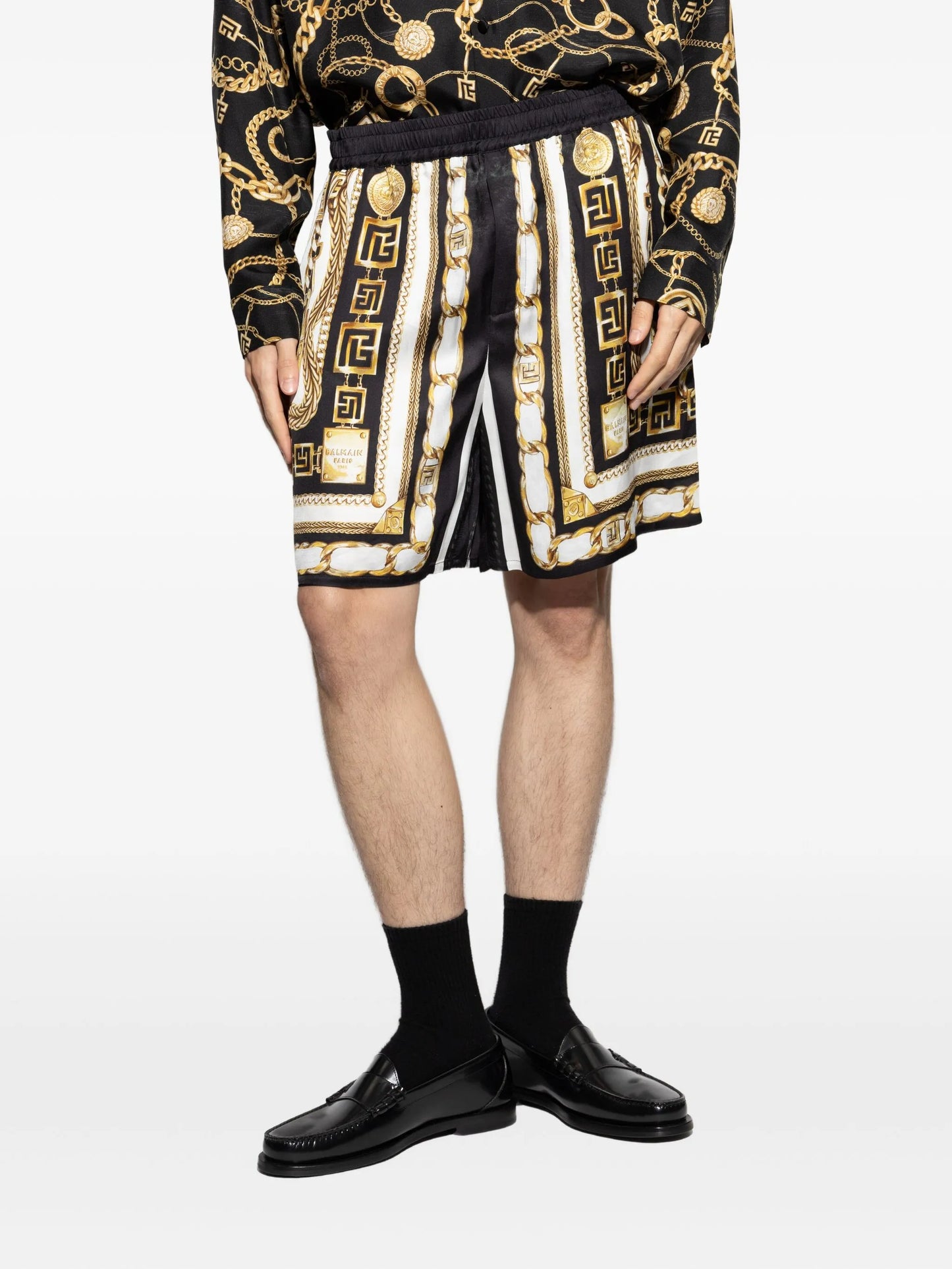 chain-print shorts