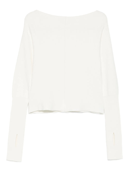 off-shoulder knitted top