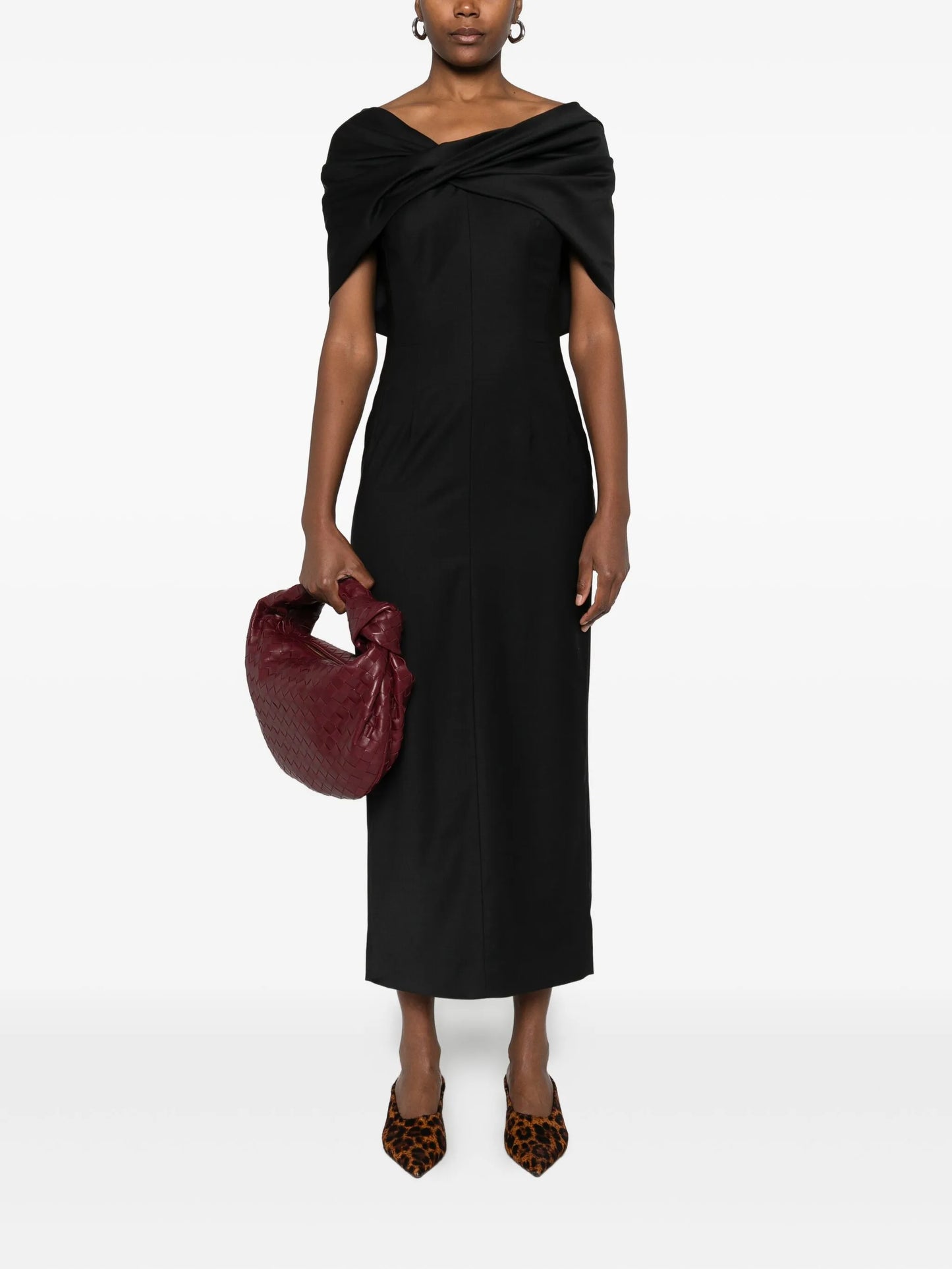 Perrine bow-detail midi dress