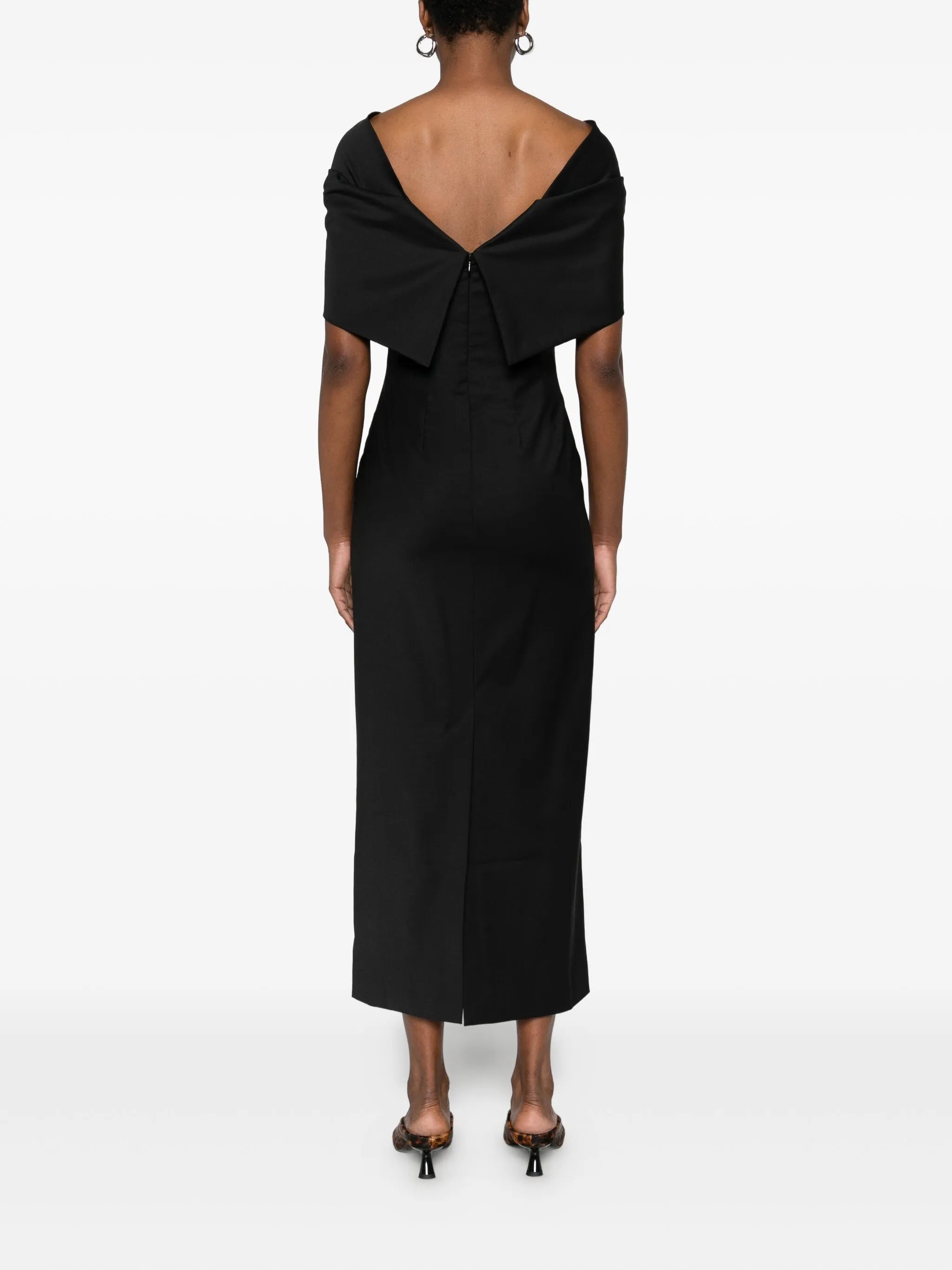 Perrine bow-detail midi dress
