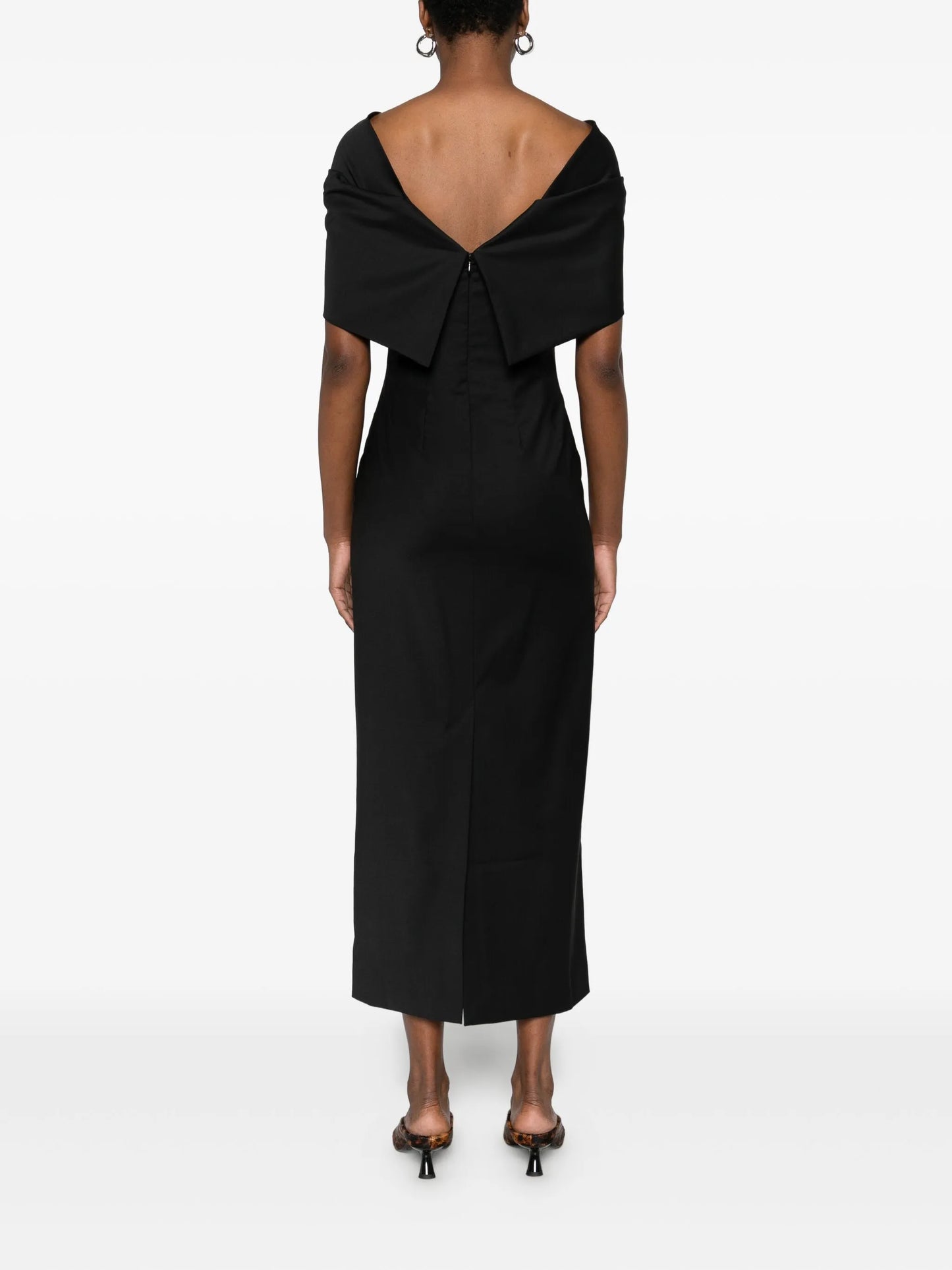 Perrine bow-detail midi dress