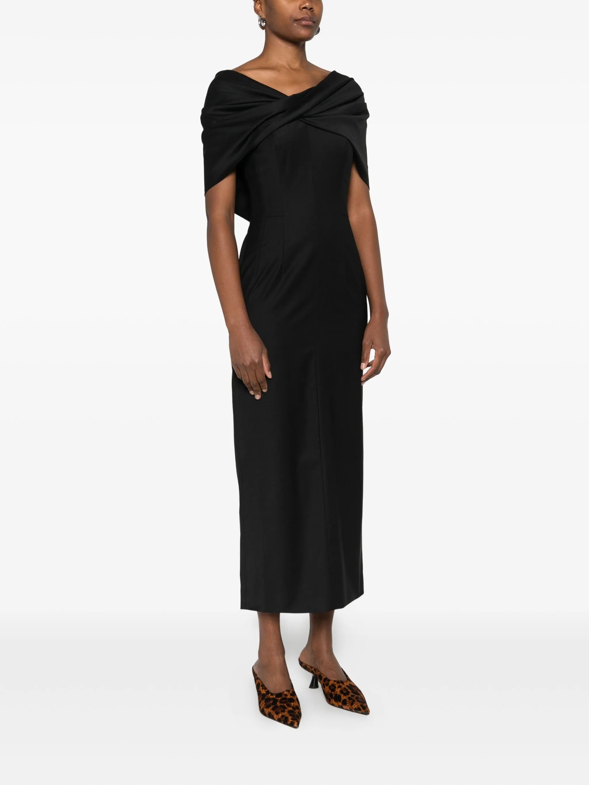 Perrine bow-detail midi dress