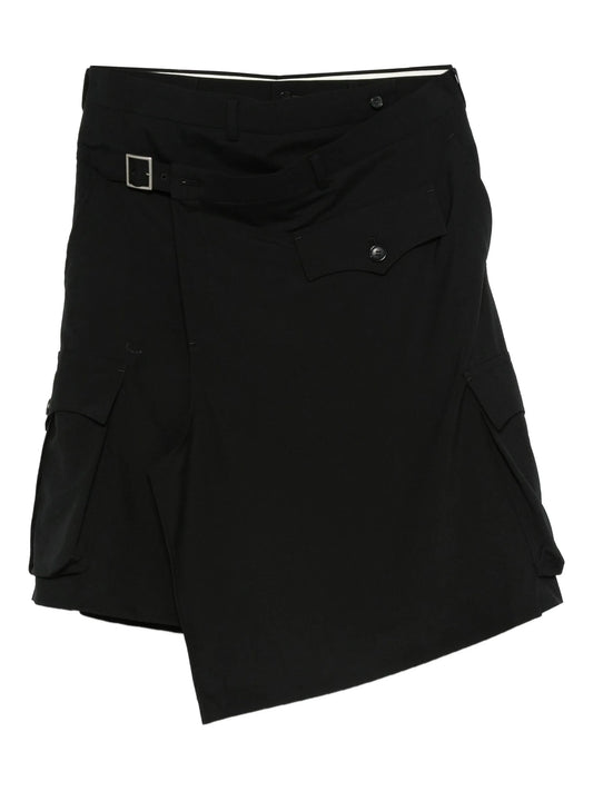 layered pocket-detail skirt