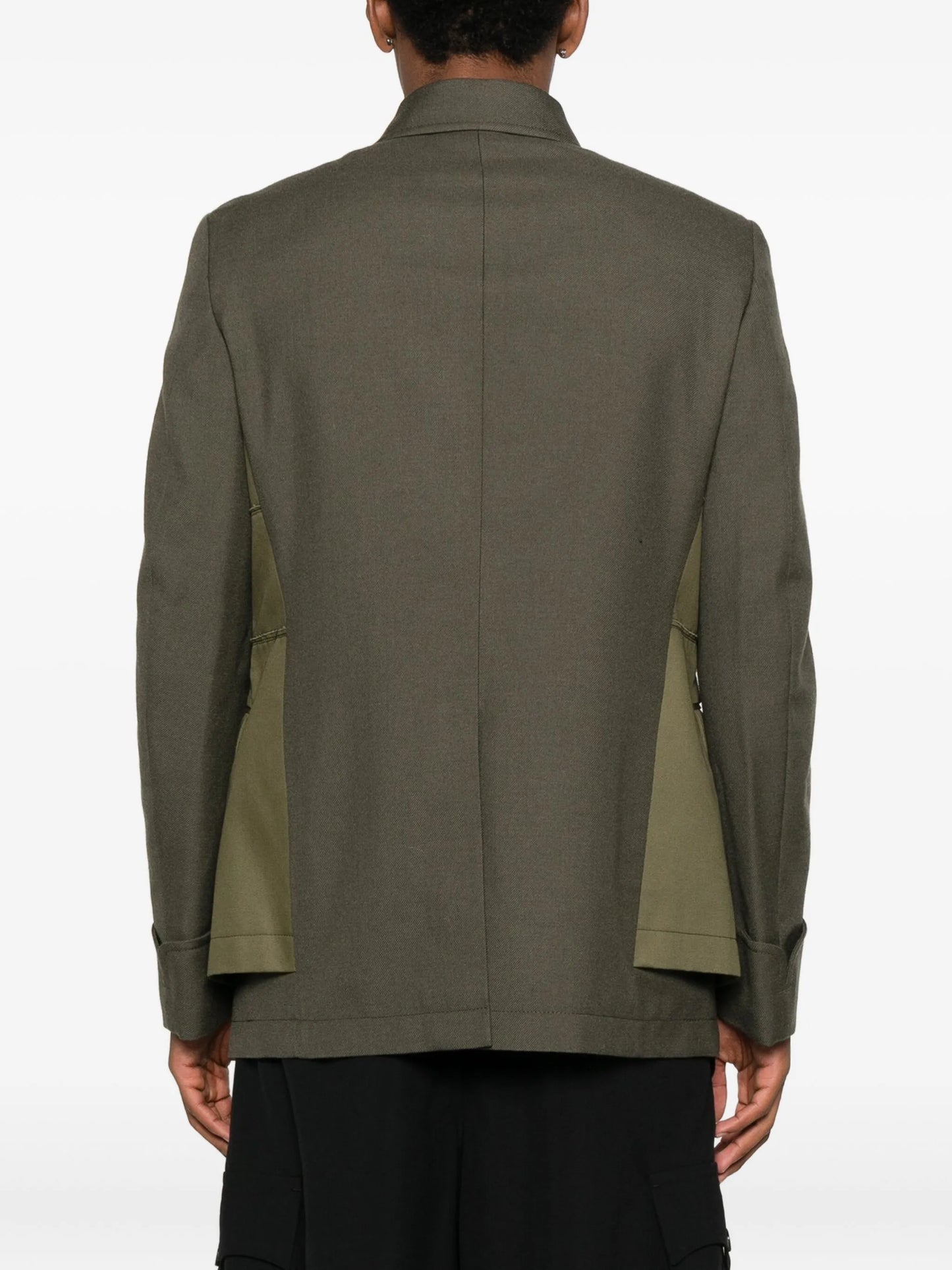 panelled wool gabardine jacket