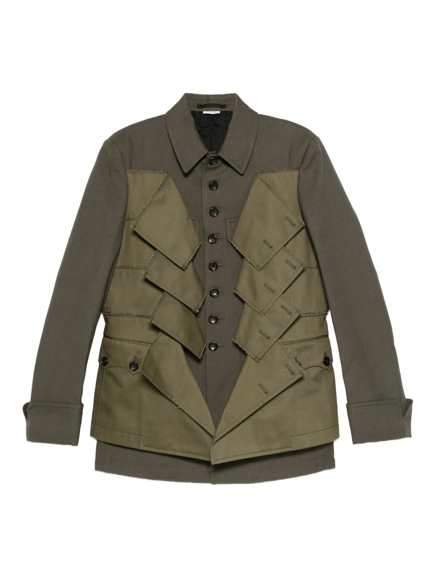 panelled wool gabardine jacket