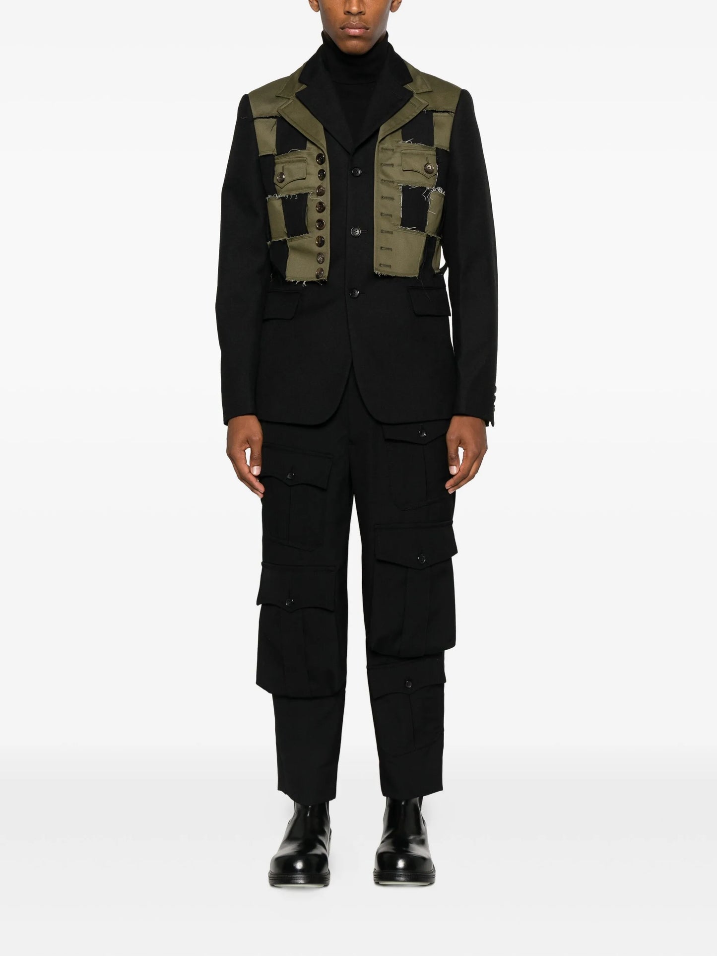 patchwork-check jacket