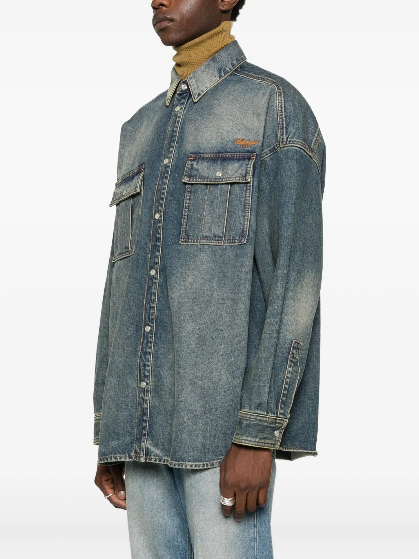 boxy denim shirt