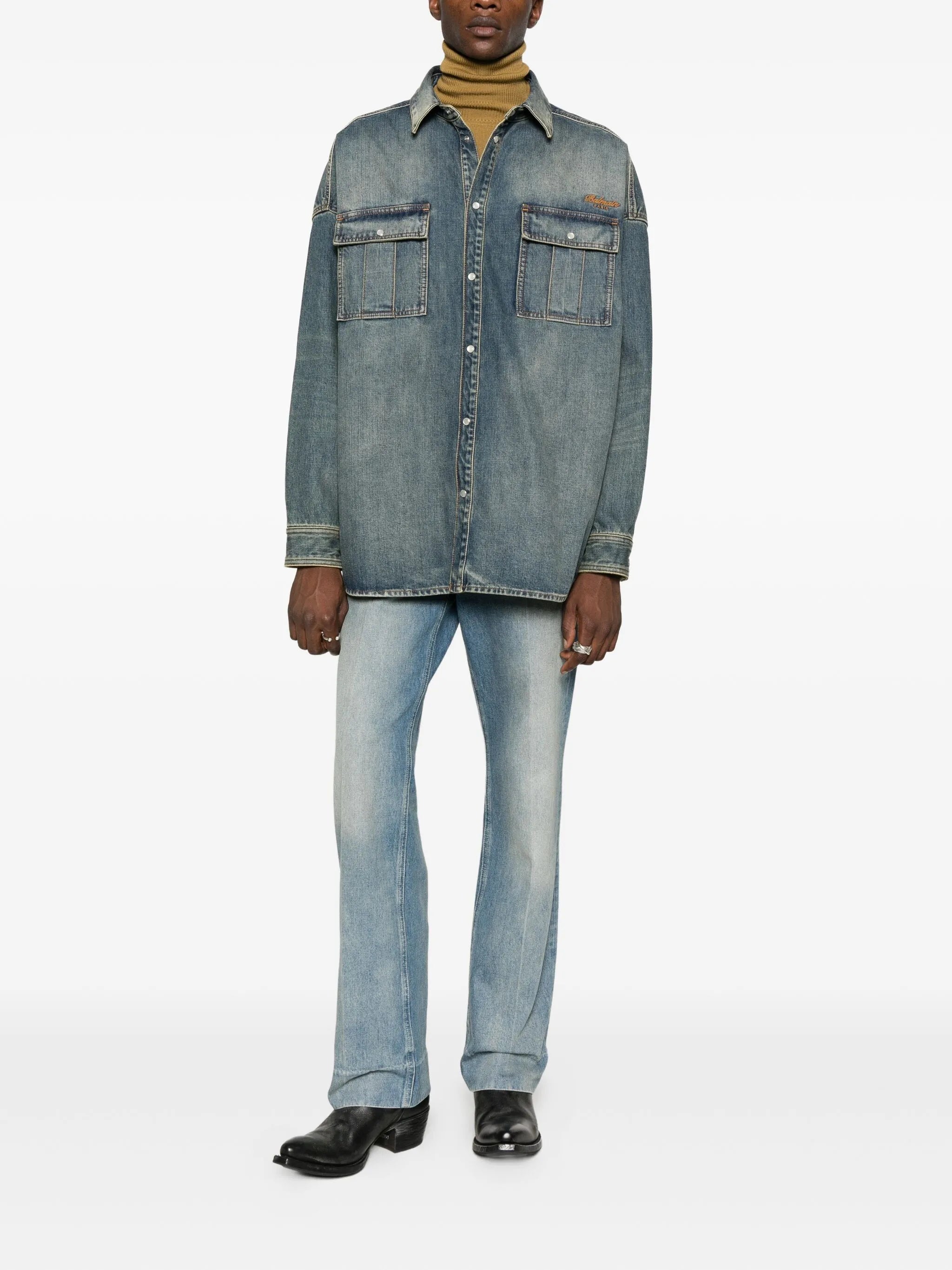 boxy denim shirt