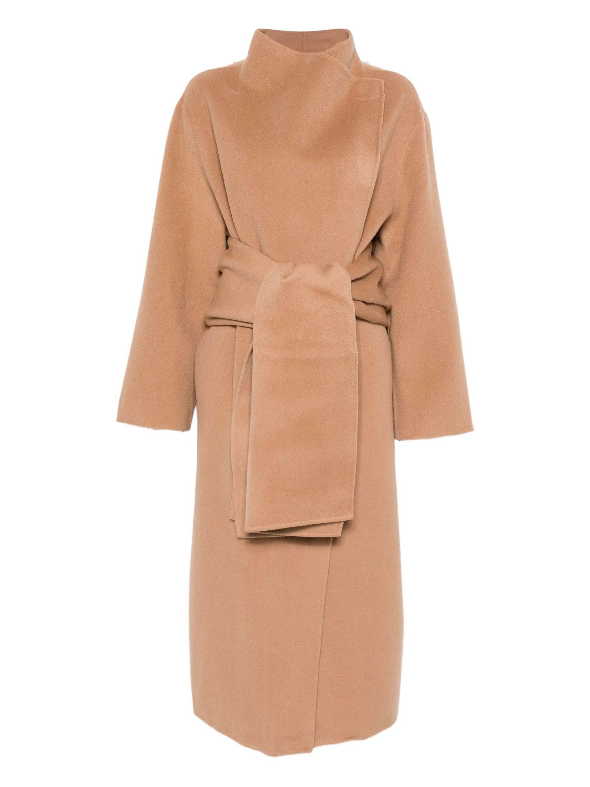 belted felted coat