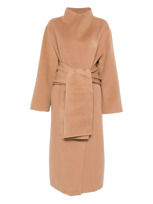 belted felted coat