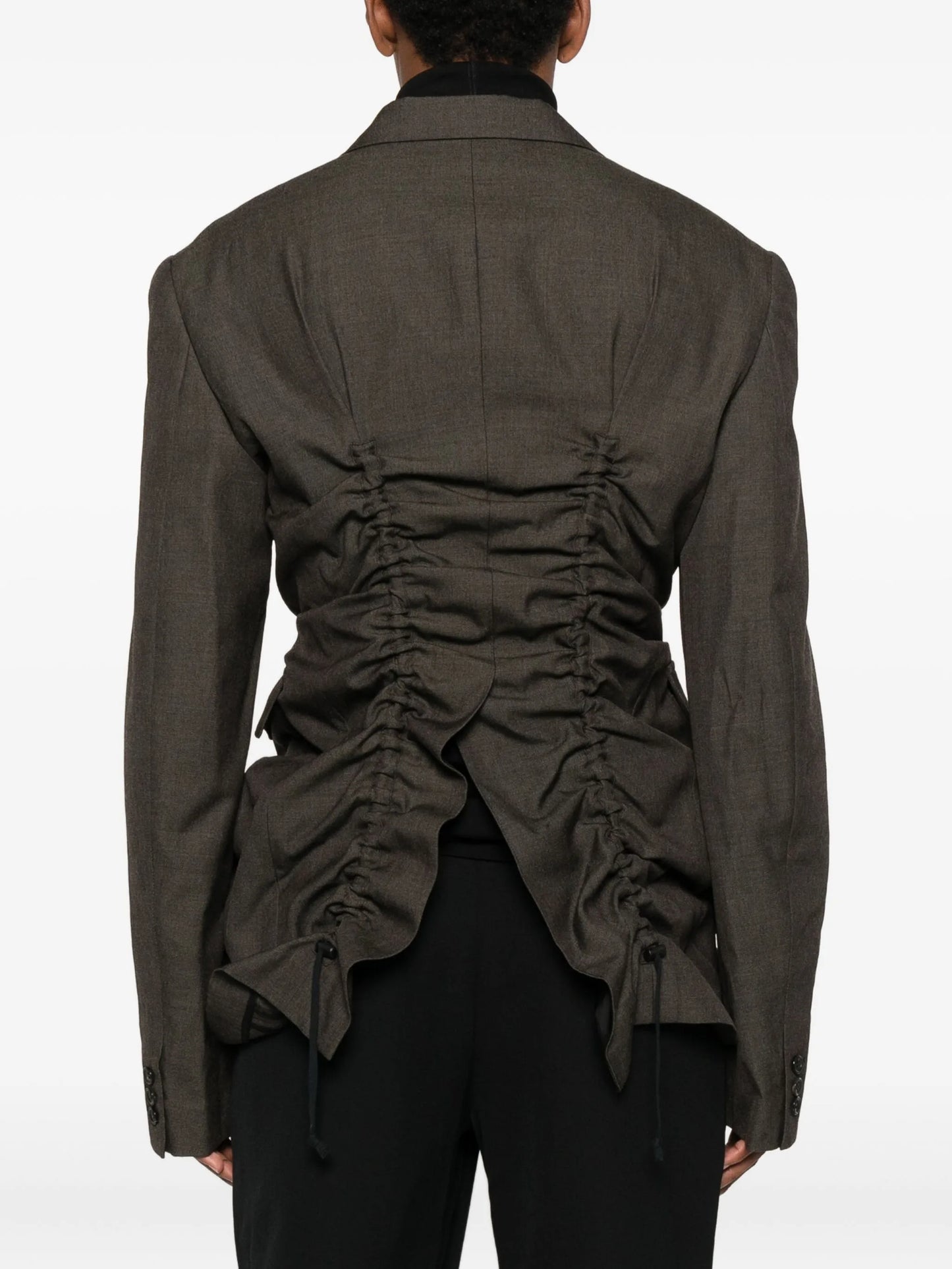 ruched gabardine jacket