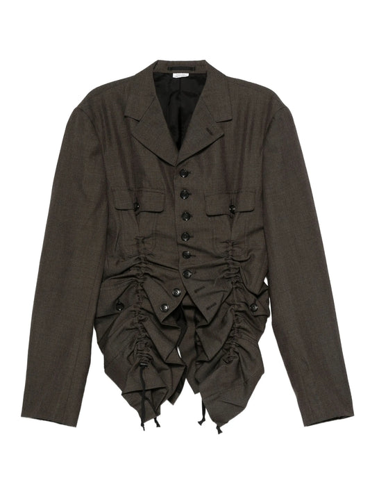 ruched gabardine jacket