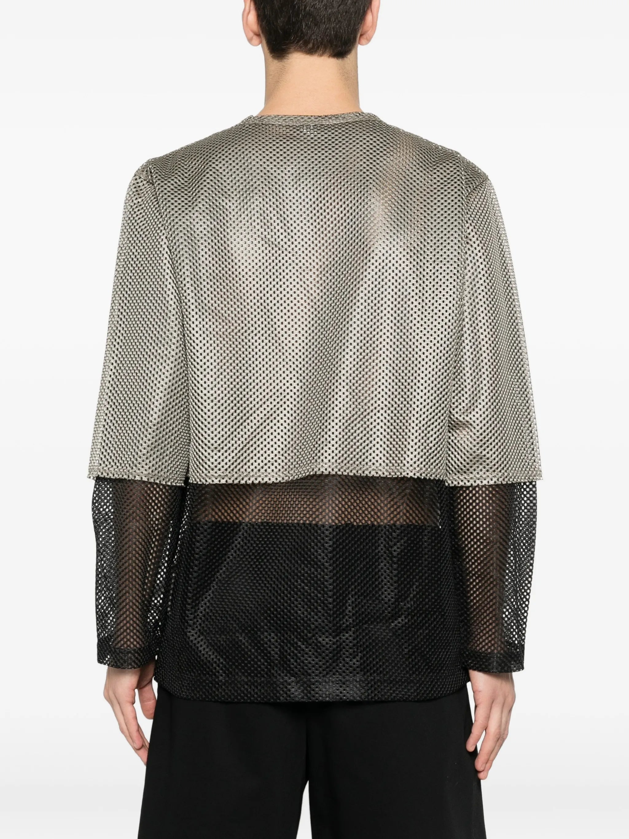 mesh layered long-sleeve T-shirt