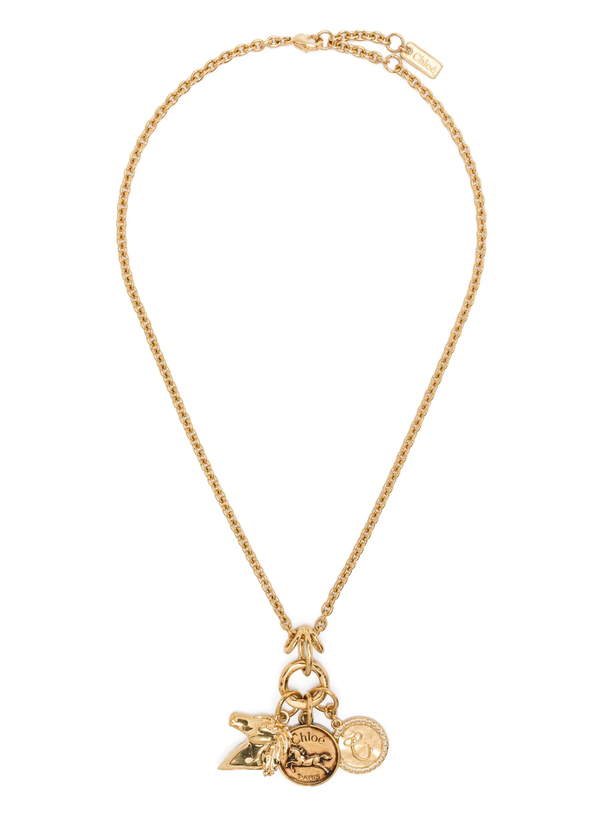 gold-tone charm necklace