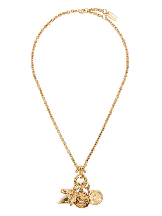 gold-tone charm necklace