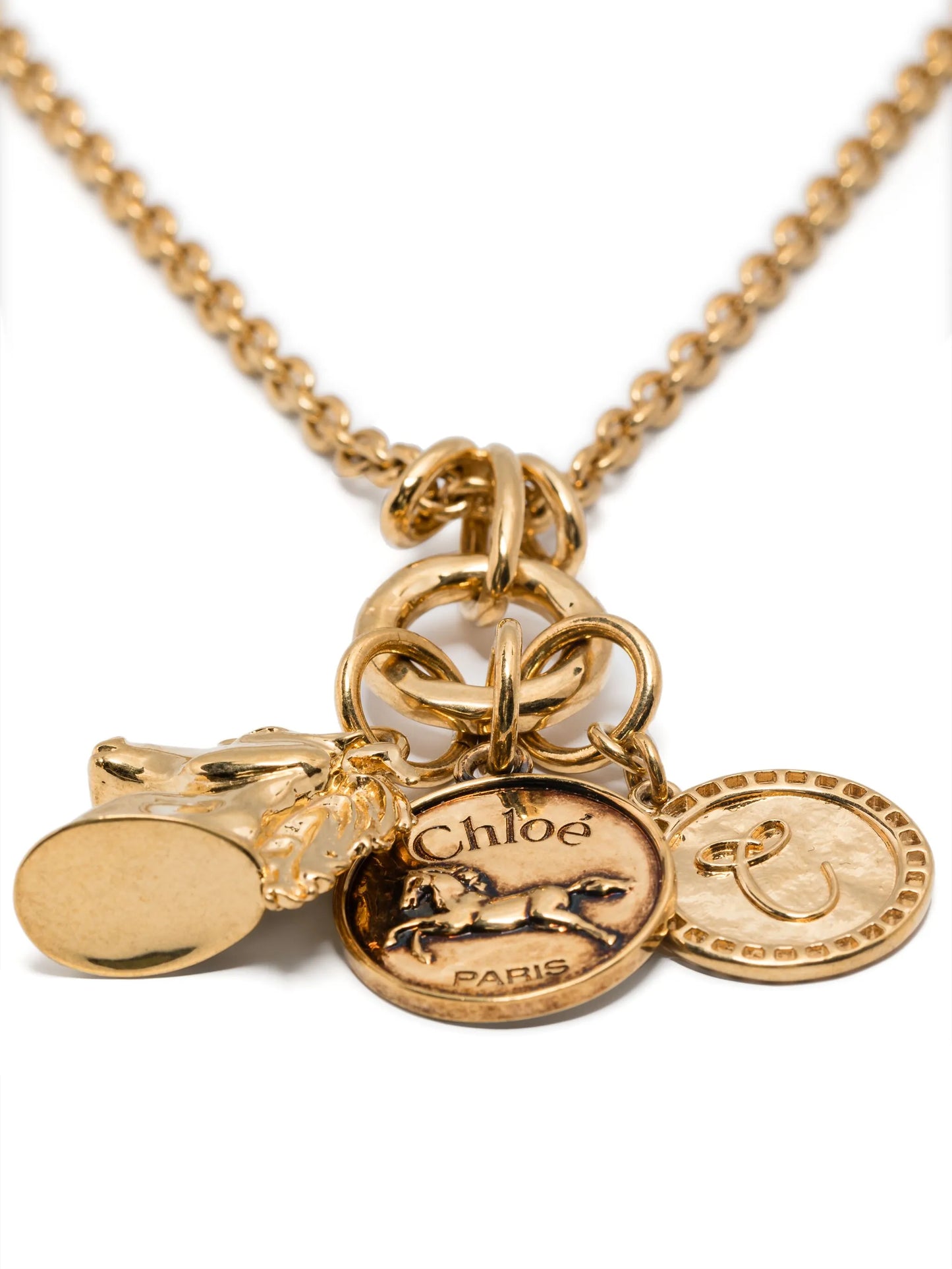 gold-tone charm necklace