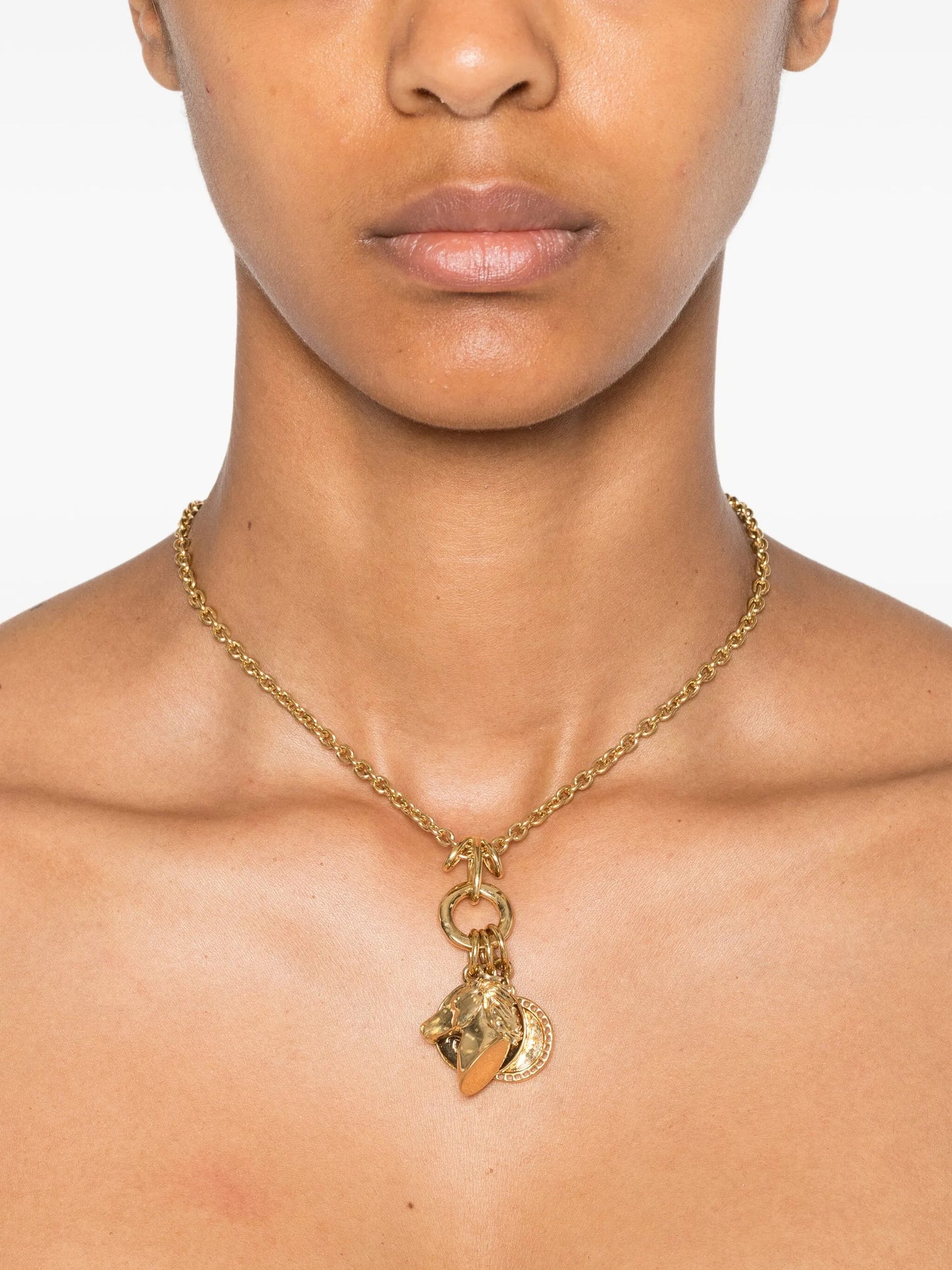 gold-tone charm necklace