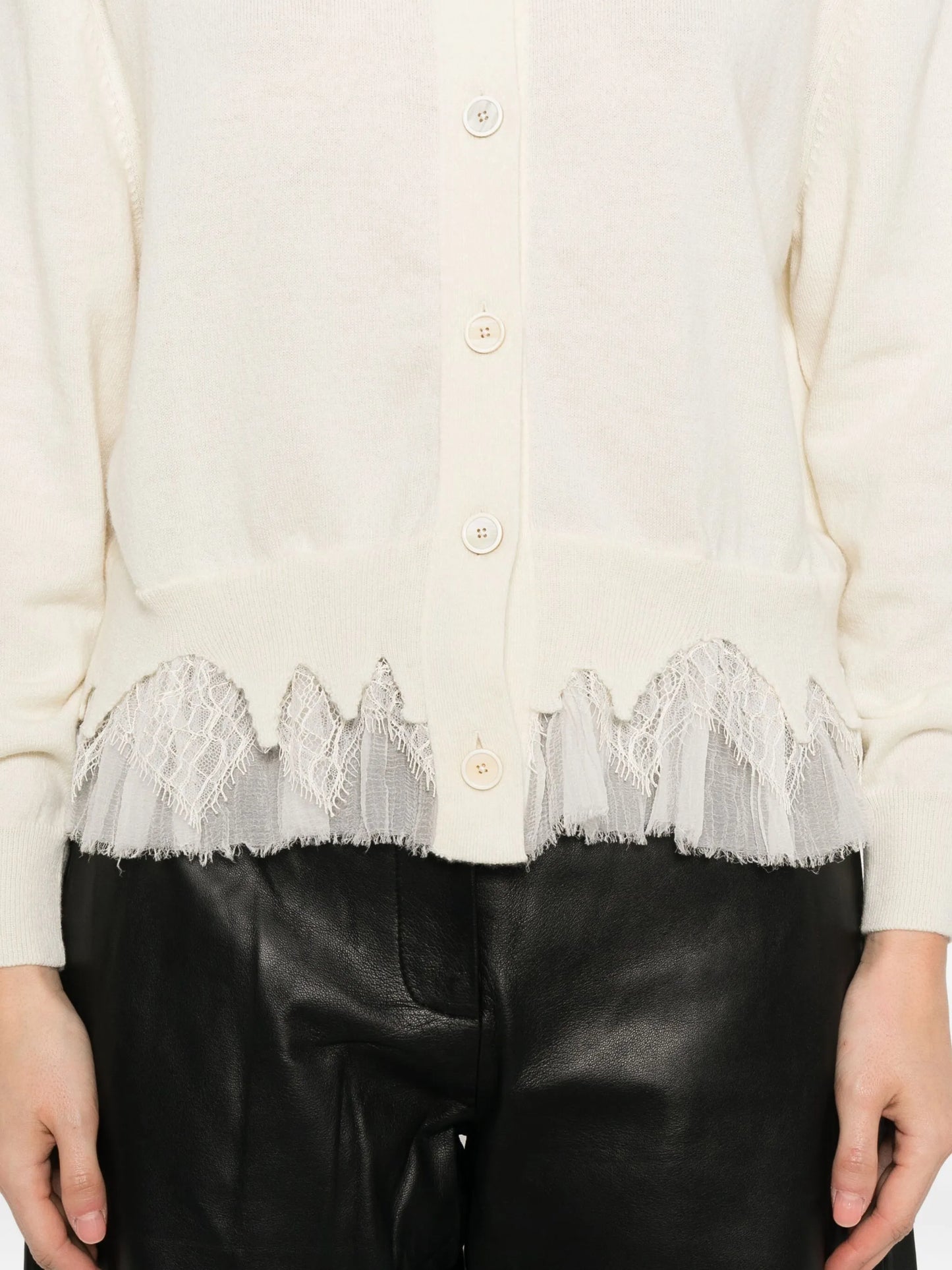 lace-trimmed cardigan