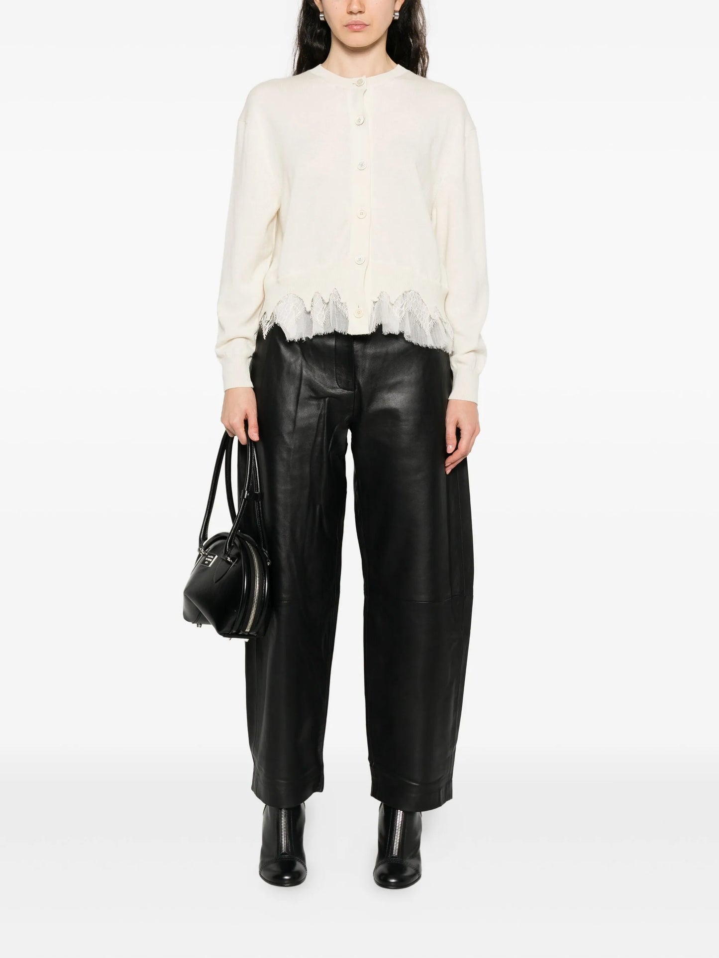 lace-trimmed cardigan