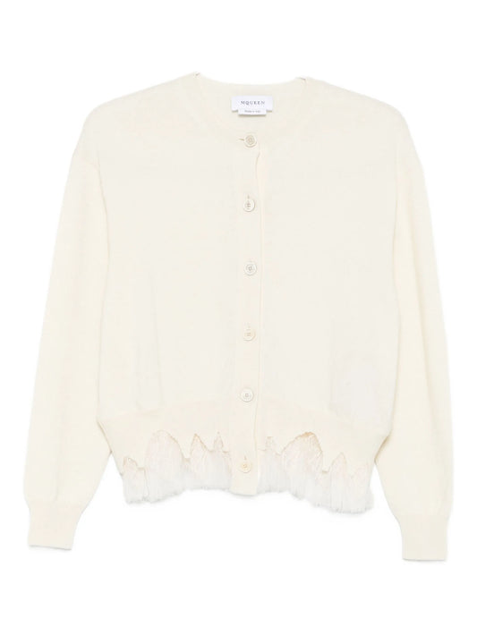 lace-trimmed cardigan