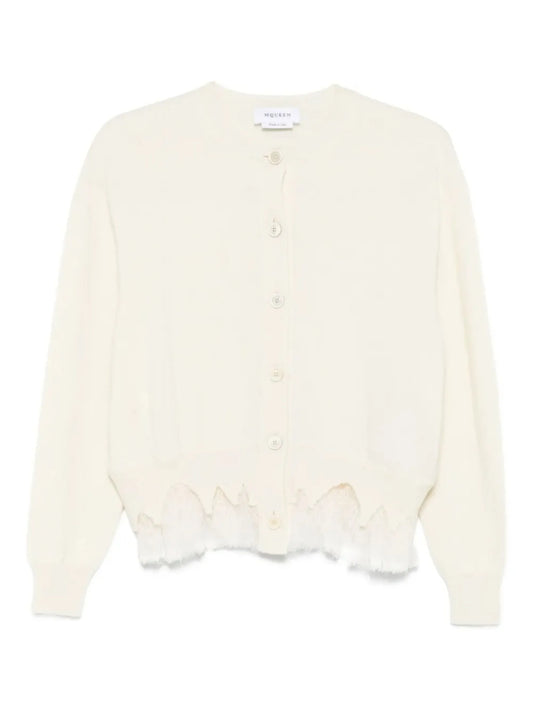lace-trimmed cardigan