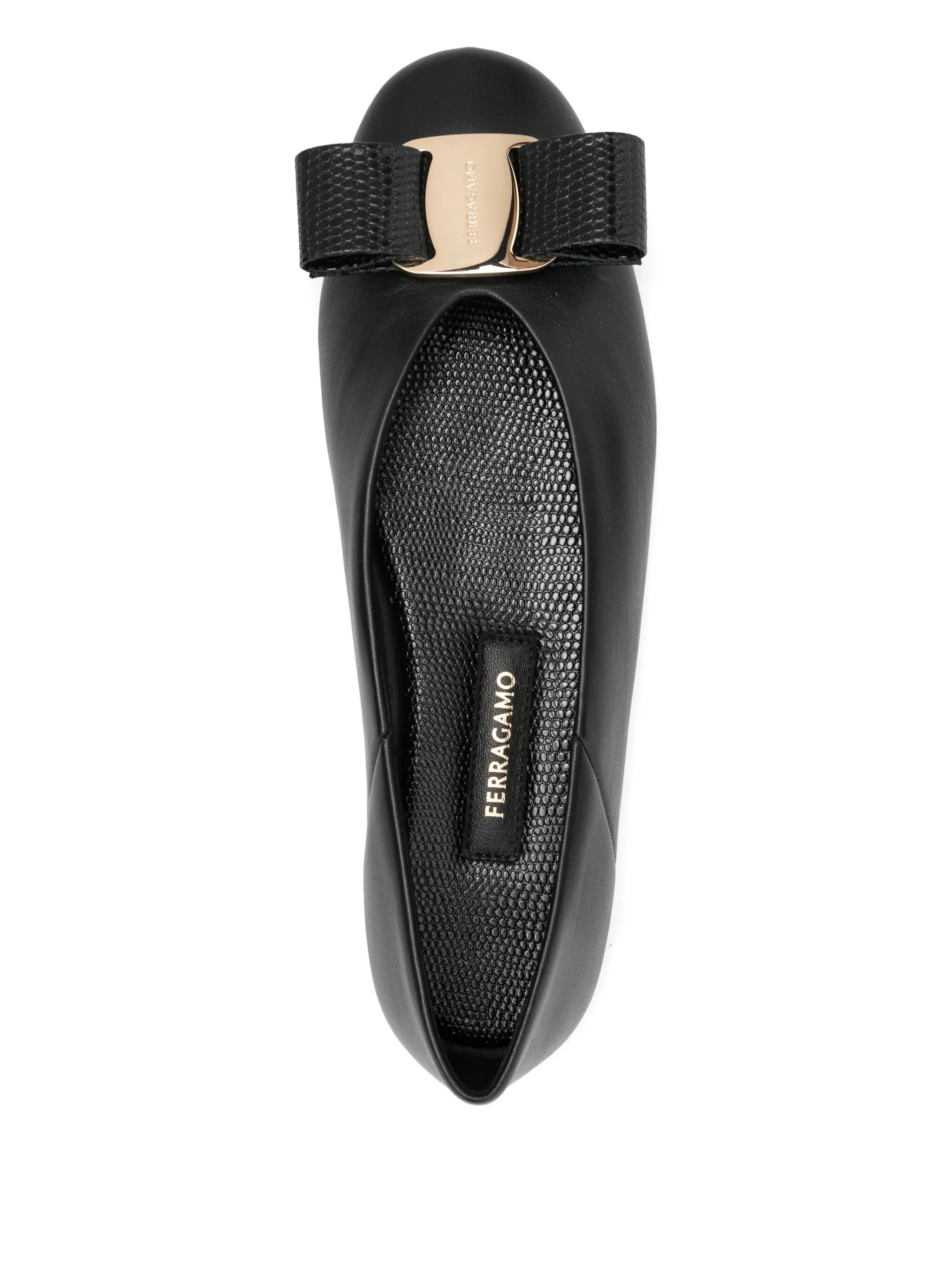 Vara bow leather ballet flats