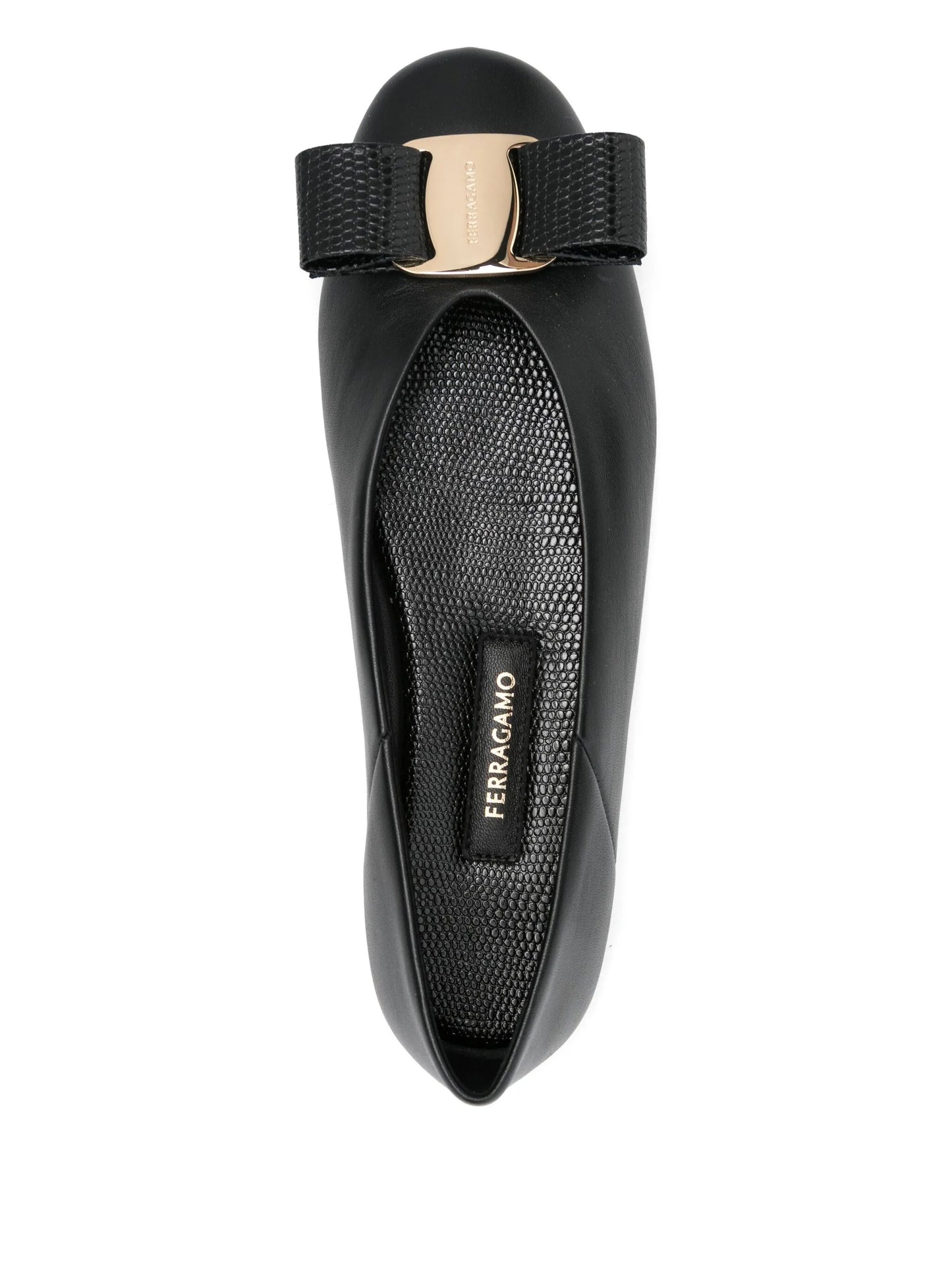 Vara bow leather ballet flats