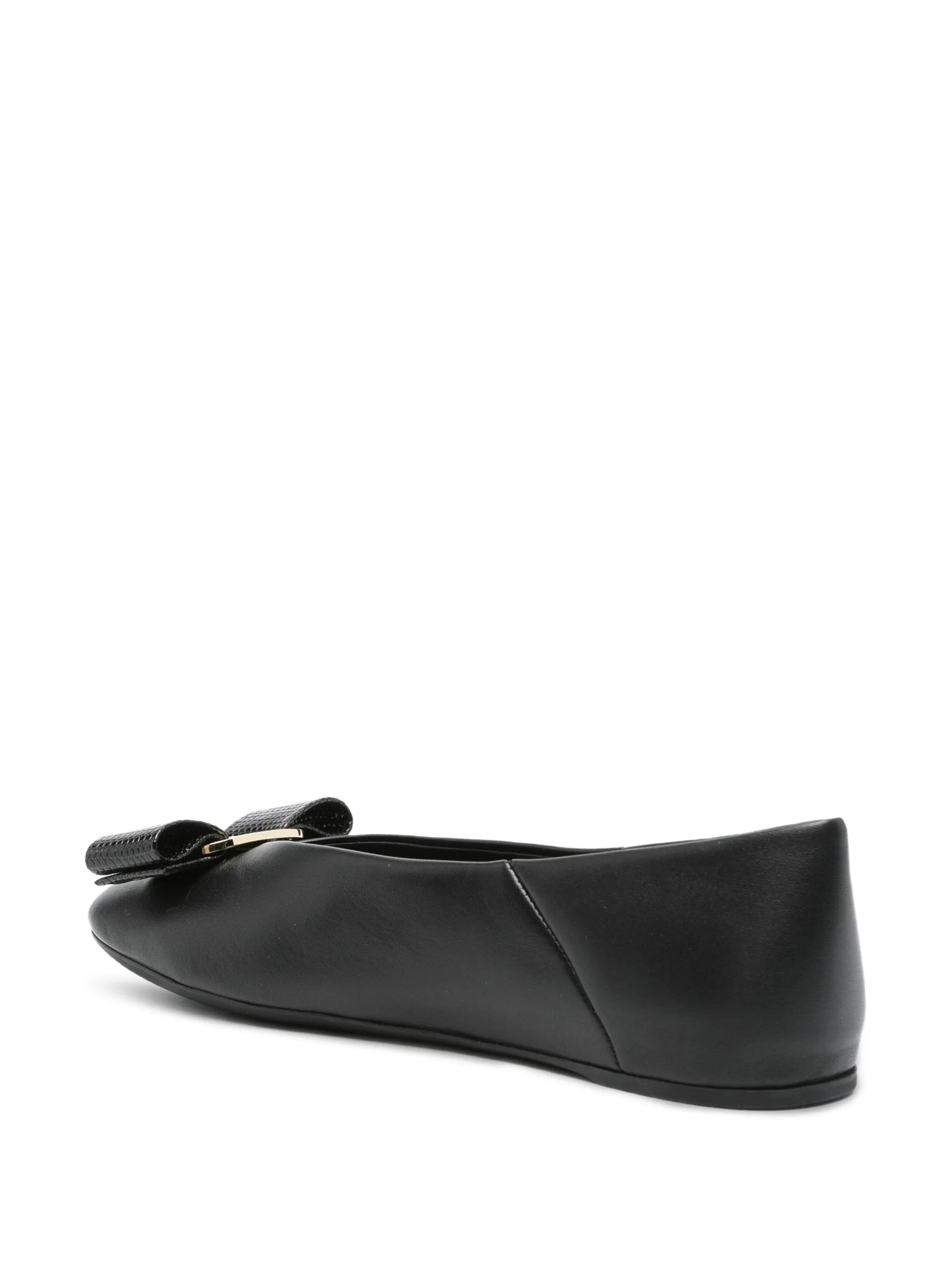 Vara bow leather ballet flats