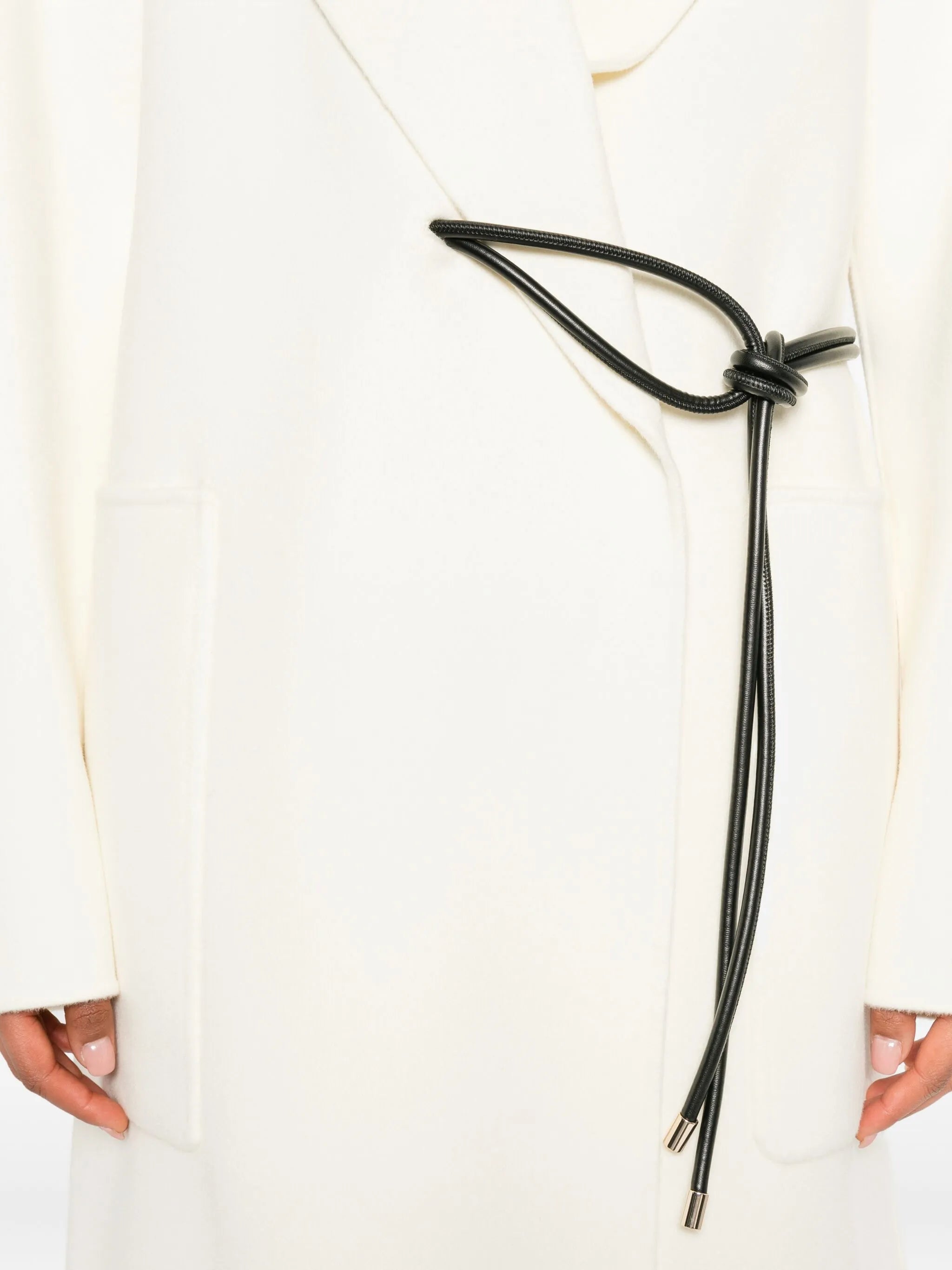 knotted-tie fastening coat