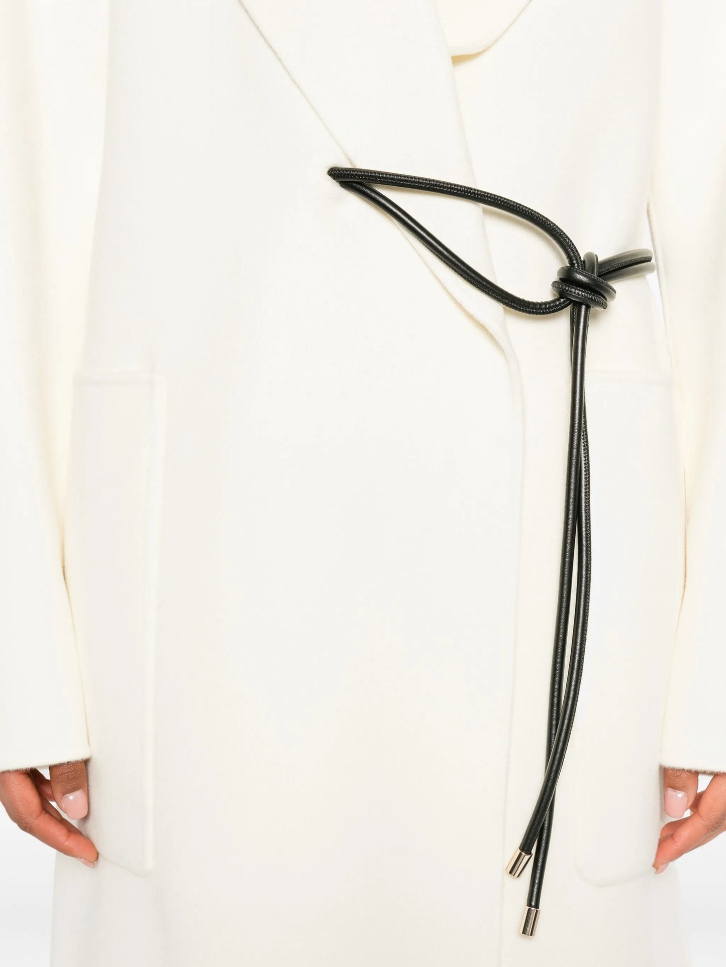 knotted-tie fastening coat