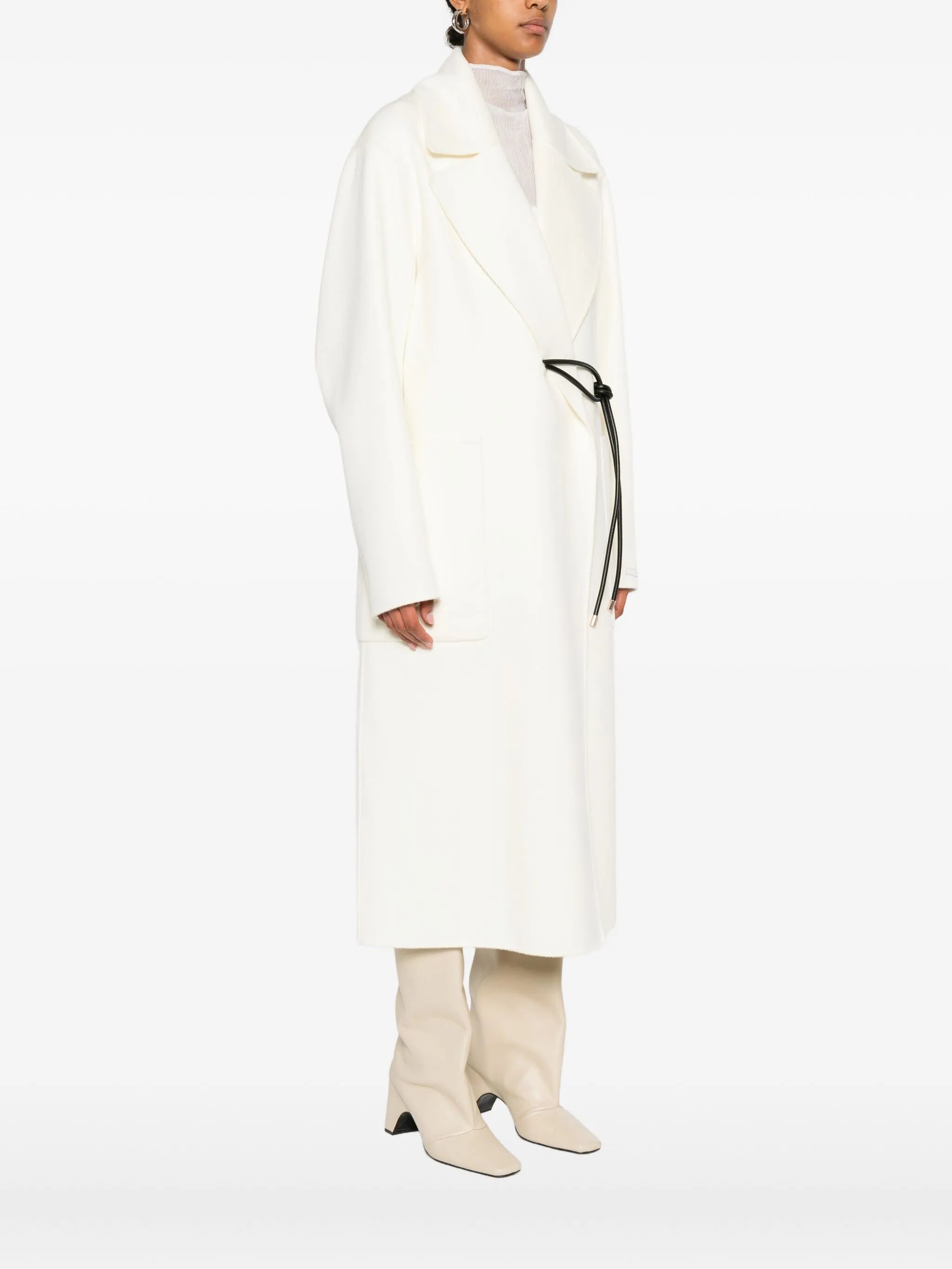 knotted-tie fastening coat