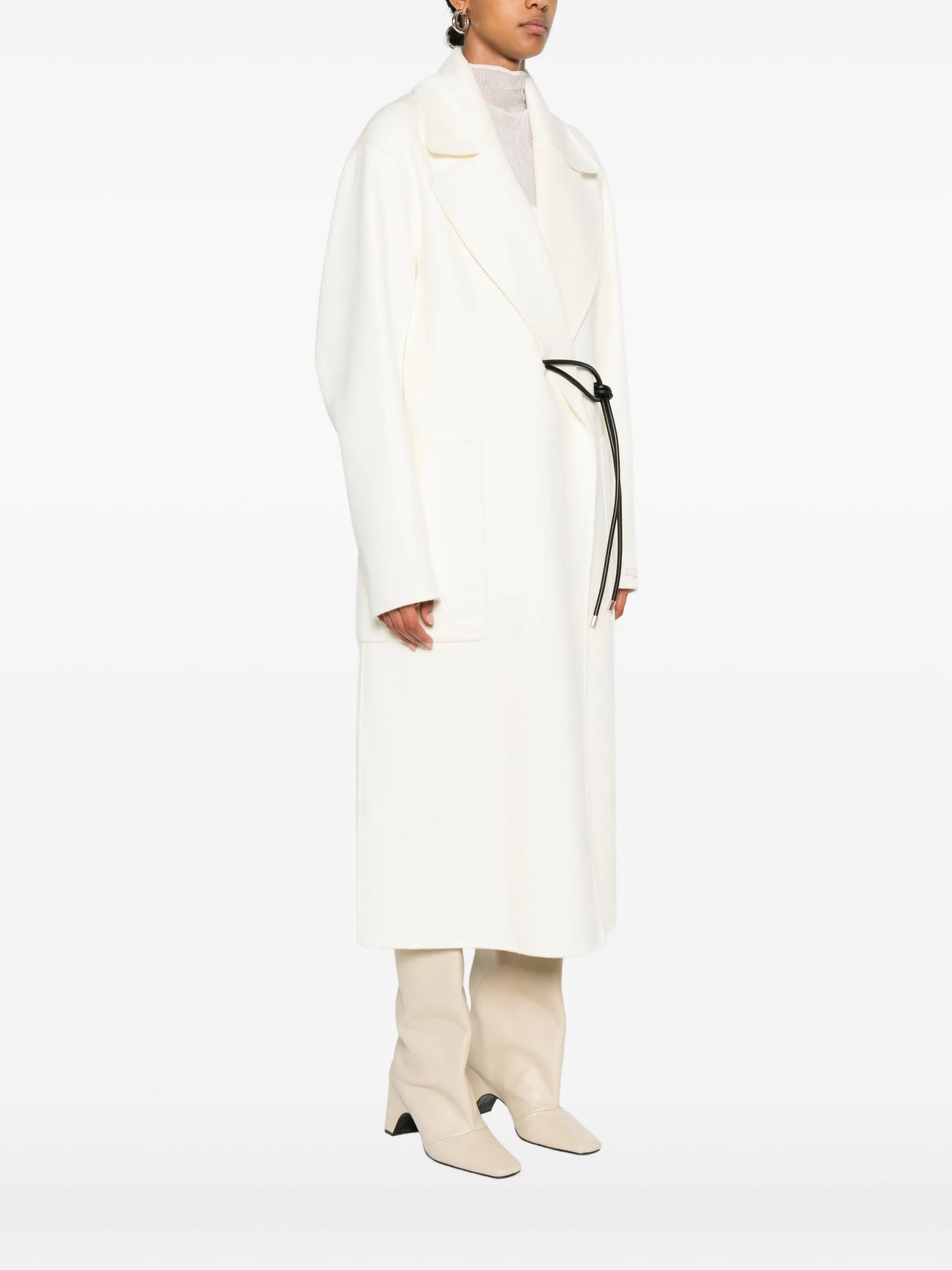 knotted-tie fastening coat