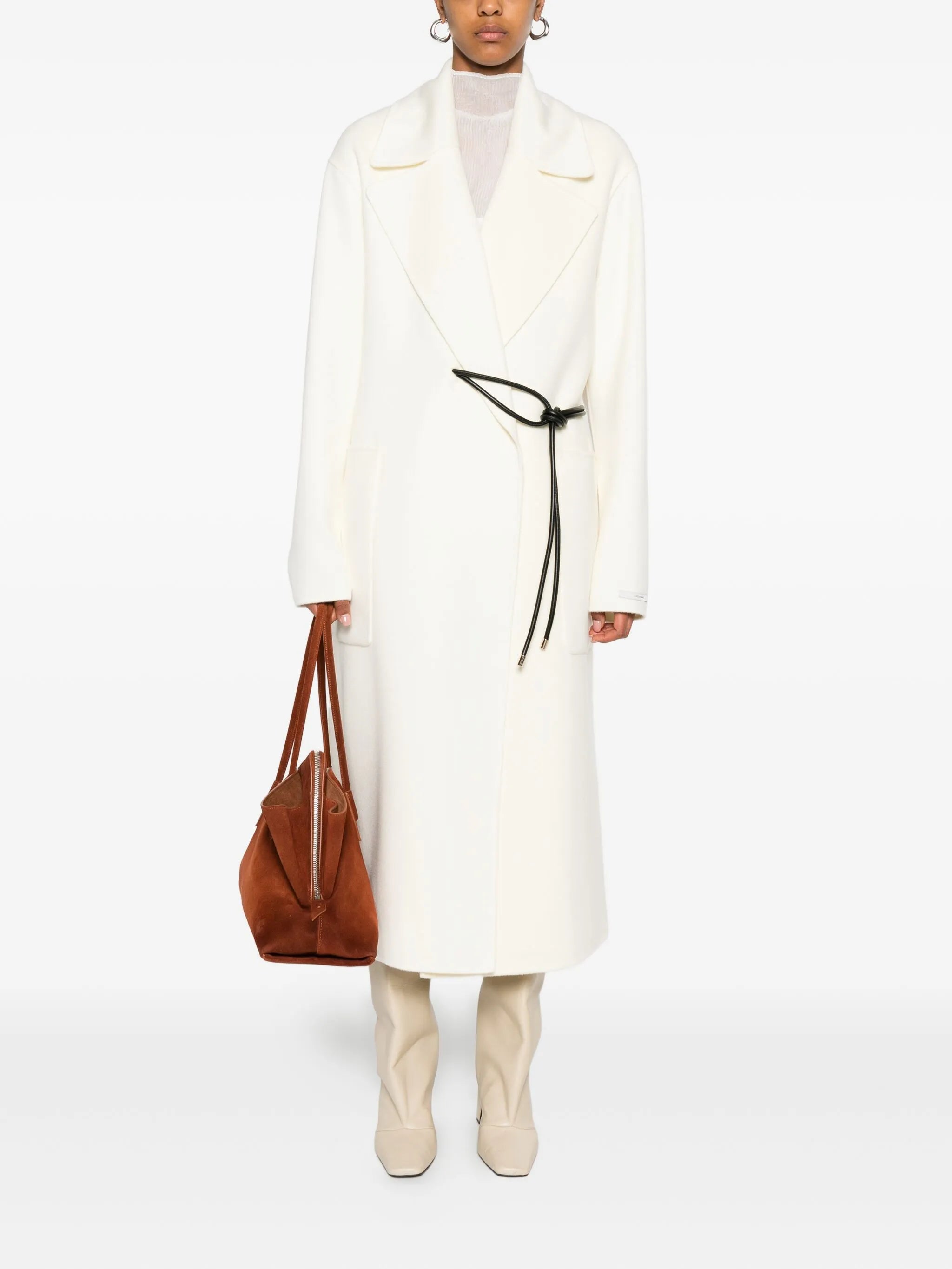 knotted-tie fastening coat