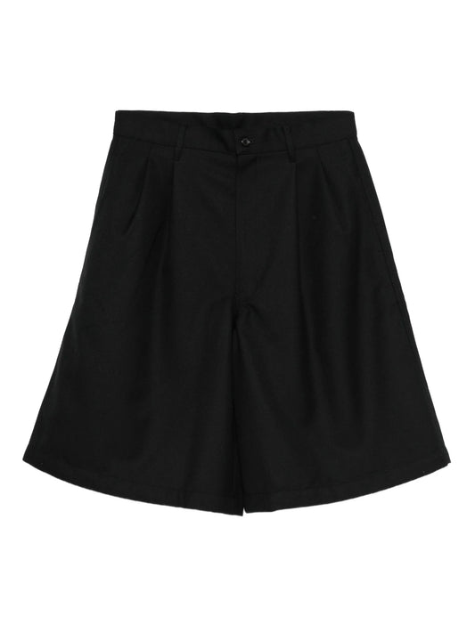 pleated gabardine shorts