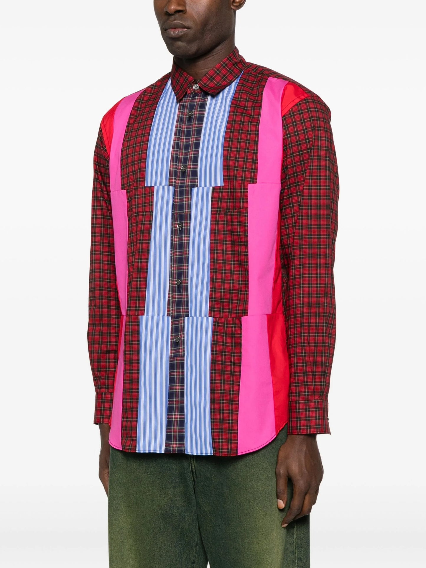 patchwork plaid shirt