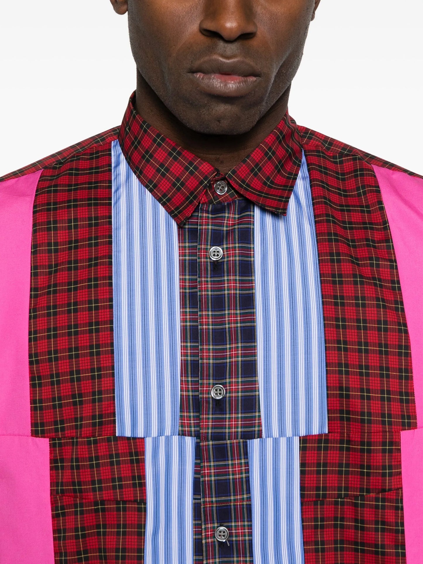 patchwork plaid shirt
