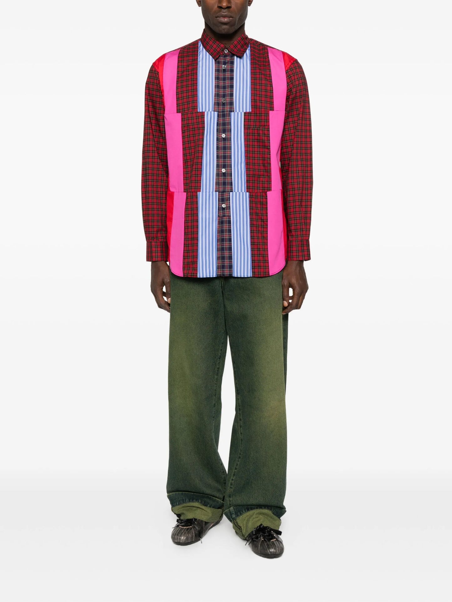 patchwork plaid shirt