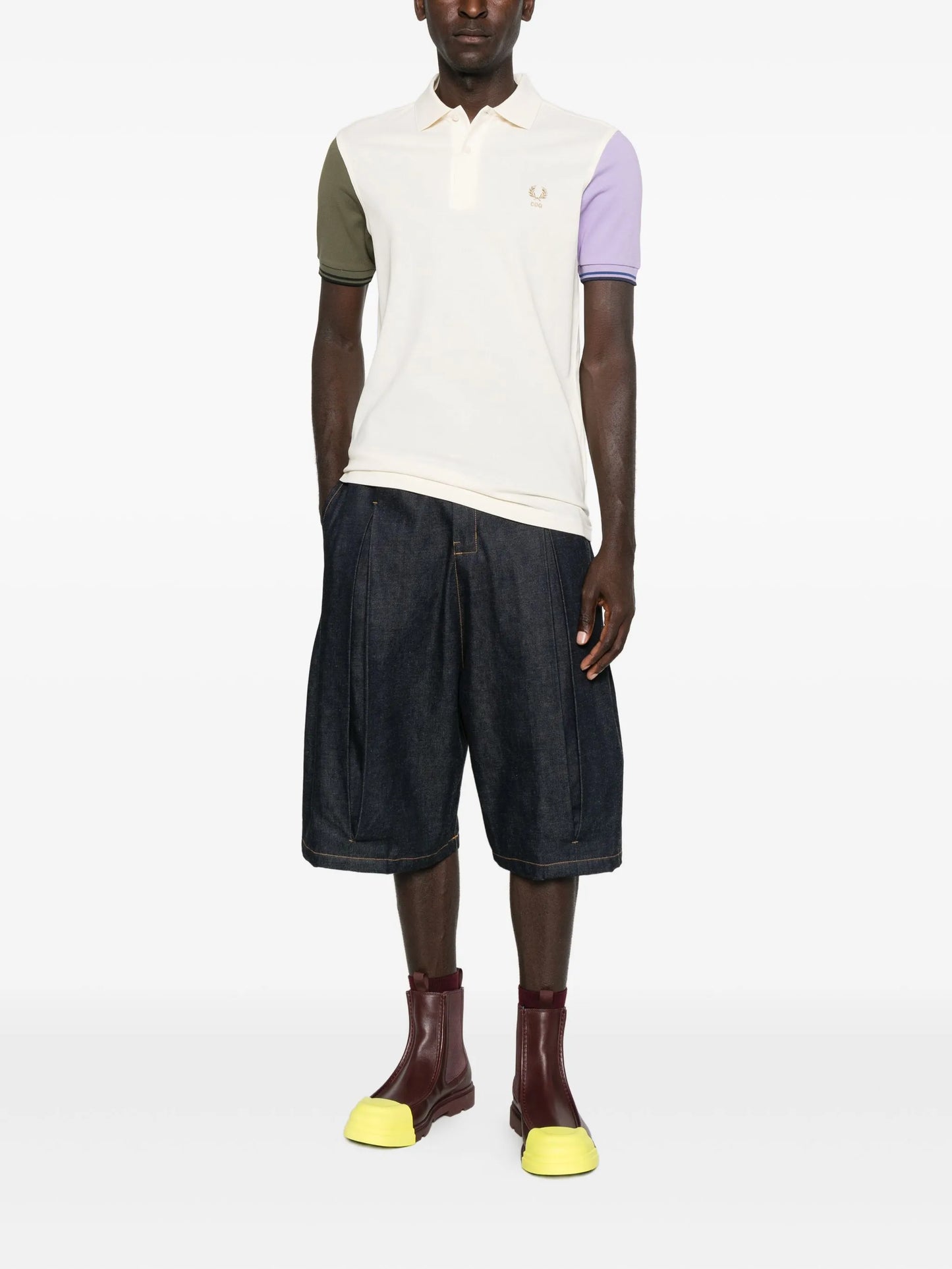 x Fred Perry colour-block short-sleeve polo shirt
