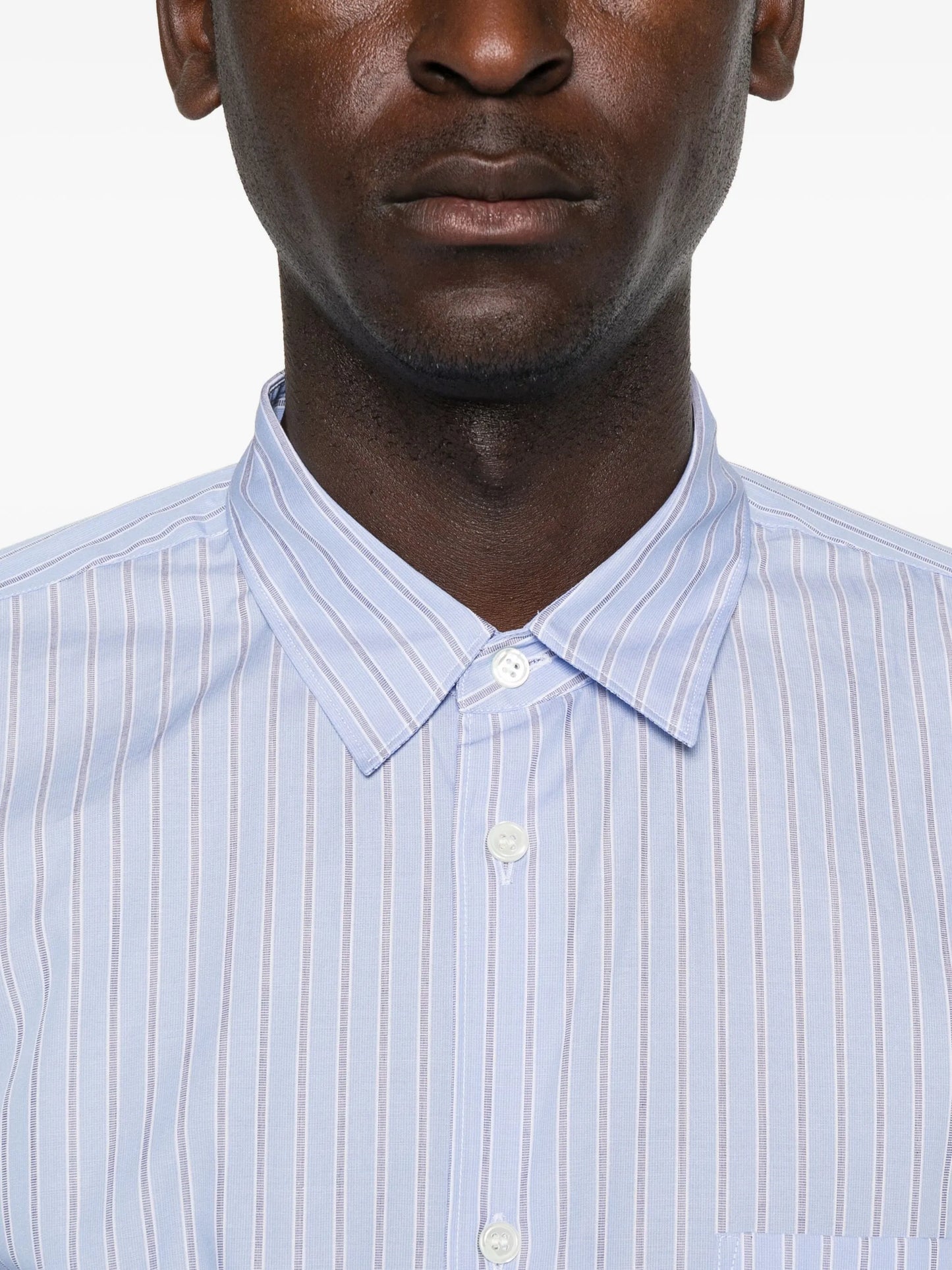 striped layered-sleeve shirt