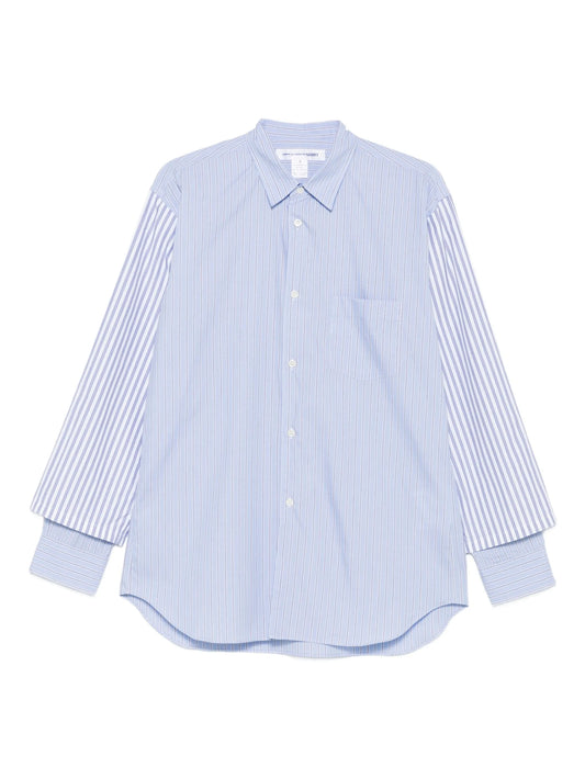 striped layered-sleeve shirt