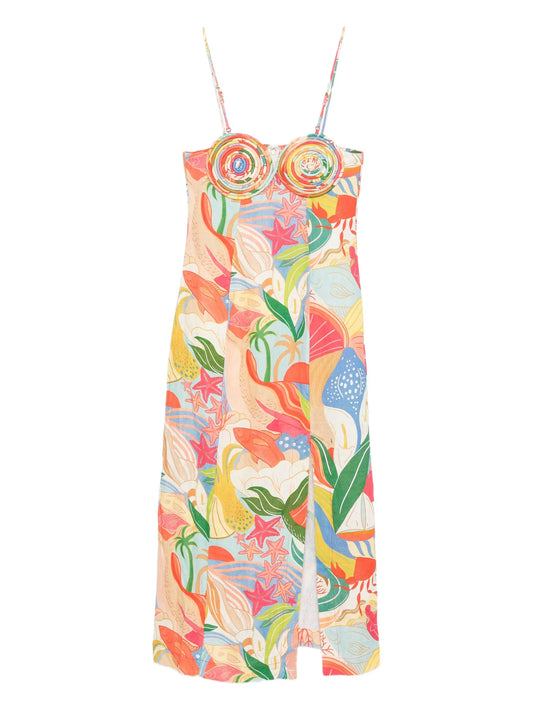 graphic-print midi dress
