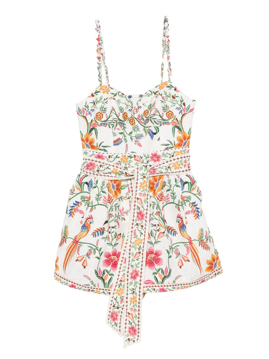 Delicate Forest linen romper