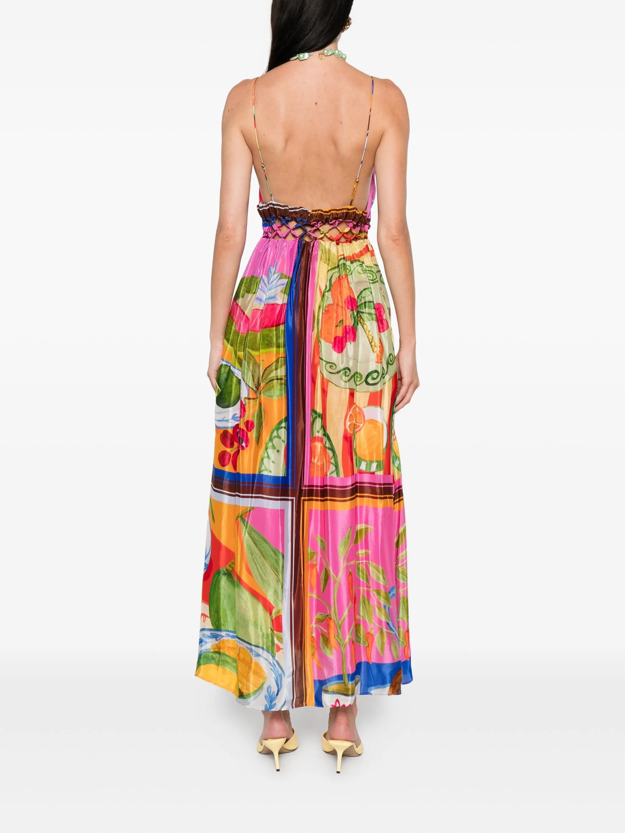 macrame-yoke maxi dress