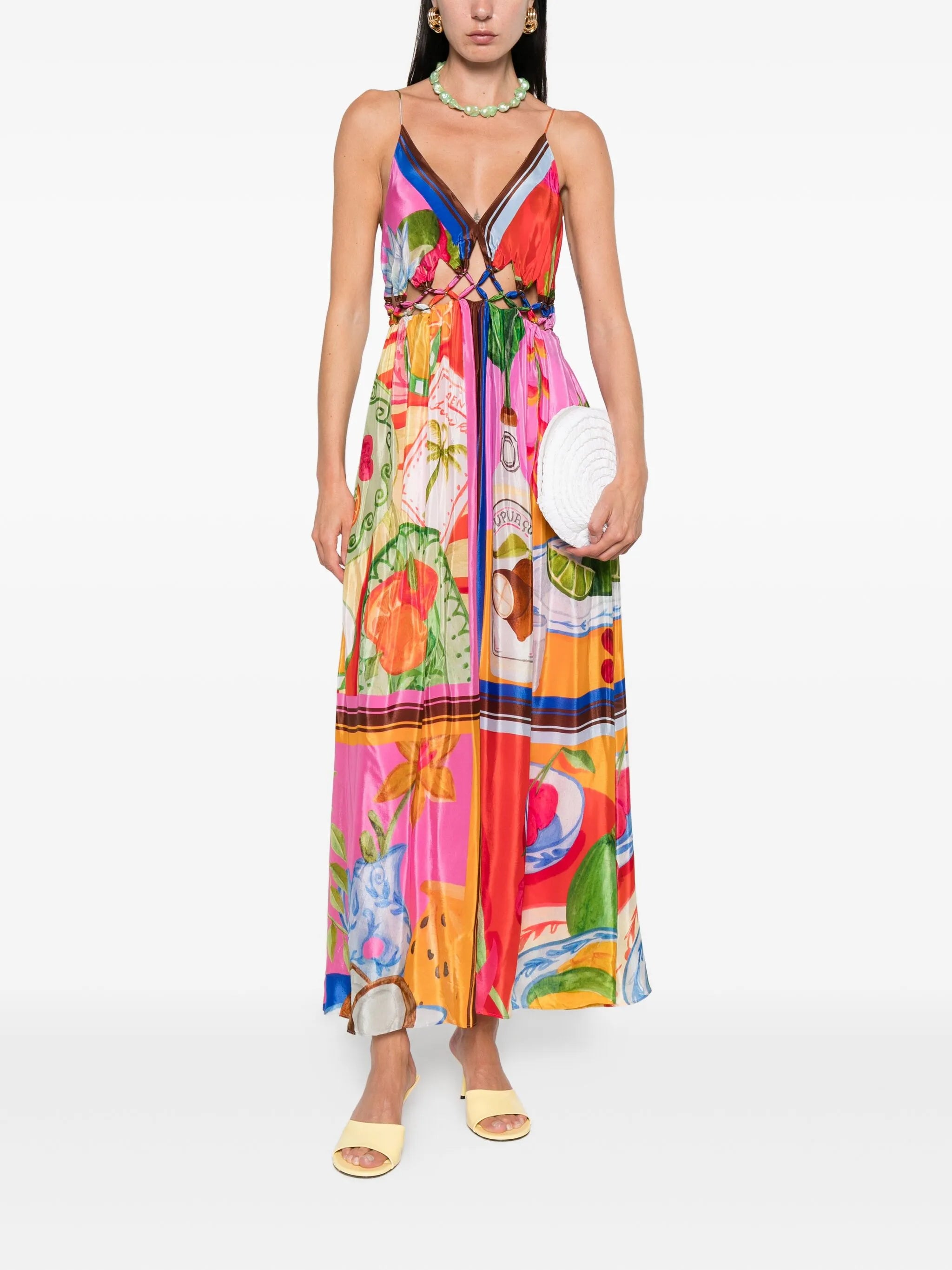 macrame-yoke maxi dress