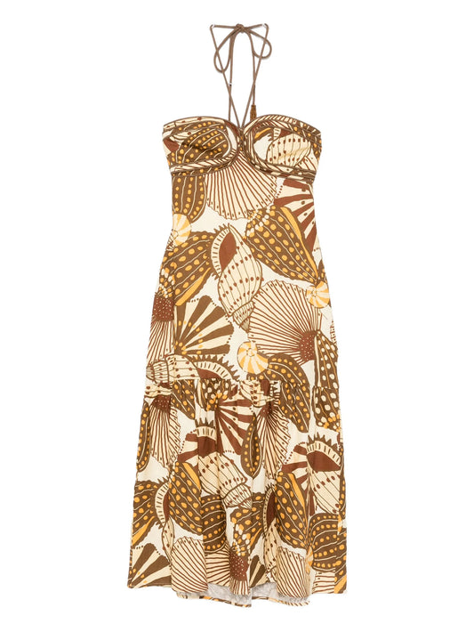 Shell Mix midi dress