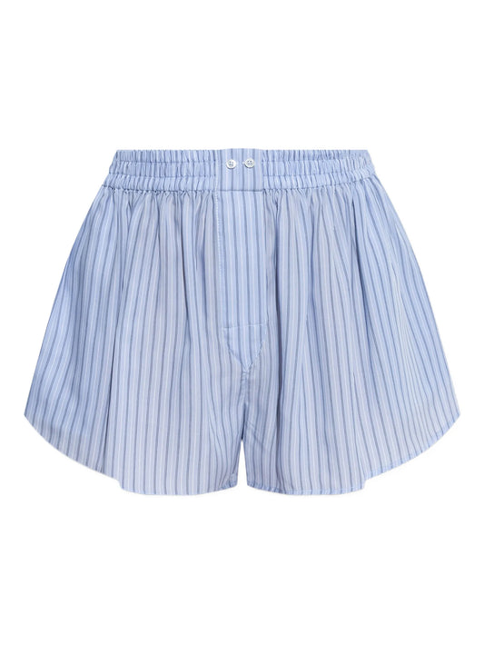 striped elastic-waist shorts