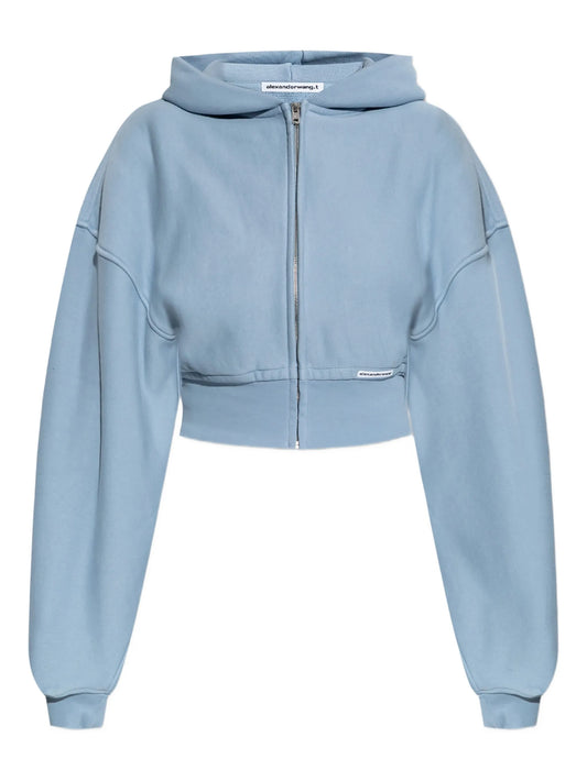 hooded zip-up top