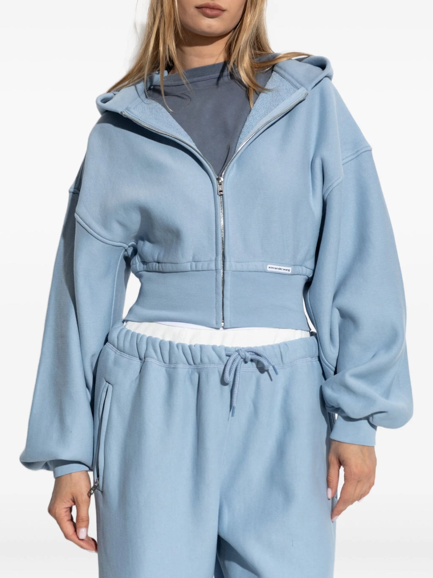 hooded zip-up top