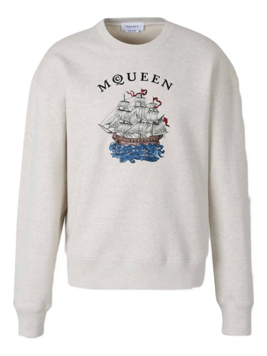 embroidered ship sweatshirt