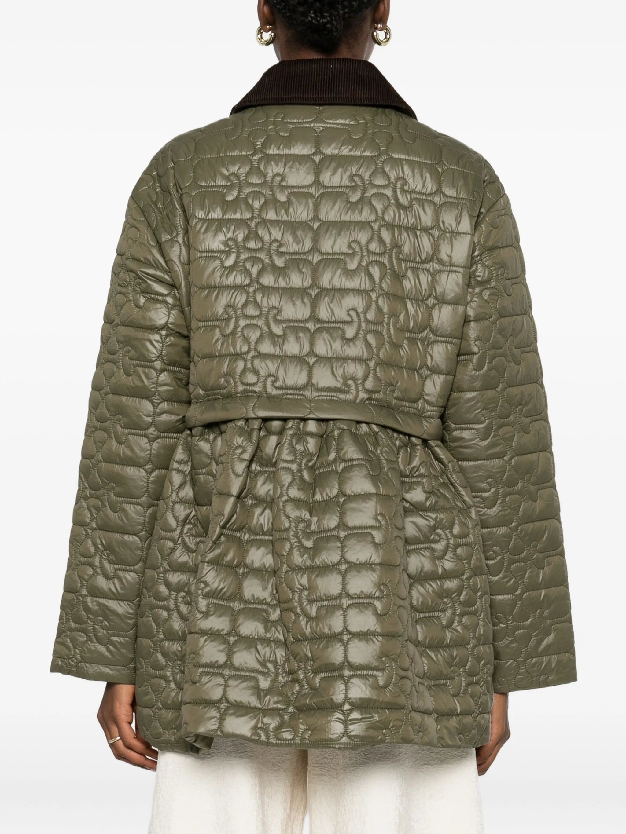 corduroy collar quilted jacket